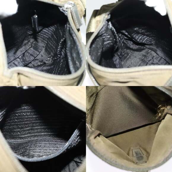 PRADA Shoulder Bag Nylon Khaki Silver - Picture 12 of 12